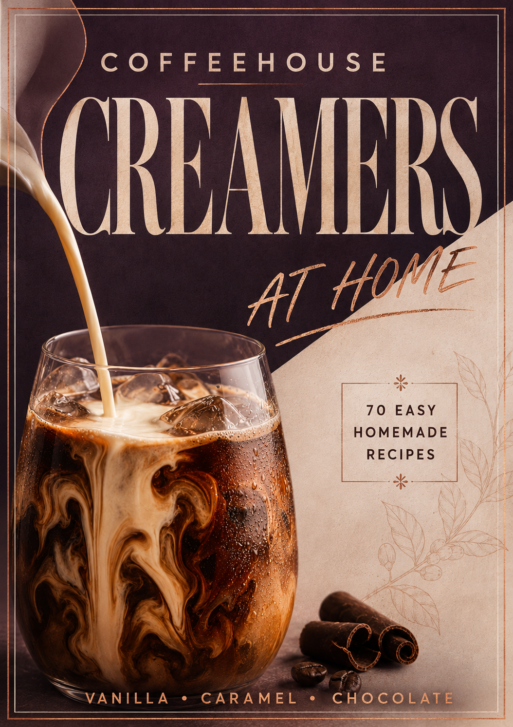 70 Homemade Coffee Creamer Recipes: Easy Vanilla, Caramel, Chocolate & Café-Inspired Flavors for Hot Coffee, Iced Coffee & Cold Brew – Hardcover Spiral-Bound Recipe Book for Adults, Coffee Lovers & Home Baristas