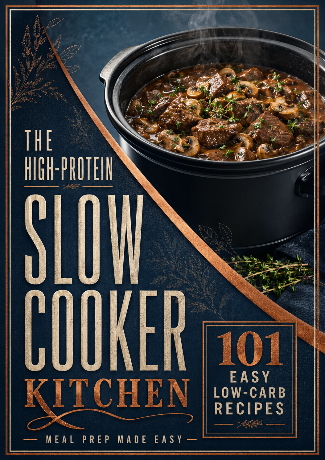 The High-Protein, Low-Carb Slow Cooker Cookbook: 101 Easy One-Pot Recipes for Breakfasts, Soups, Stews, Family Dinners & Weekly Meal Prep – Hardcover Spiral Book for Adults, Beginners & Busy Home Cooks