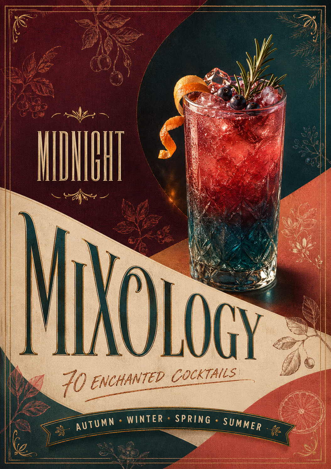 The Enchanted Cocktail Cabinet: 70 Magical Seasonal Cocktail Recipes for Moonlit Evenings, Holidays & Mystical Gatherings – Hardcover Spiral-Bound Mixology Recipe Book for Adults & Home Mixologists
